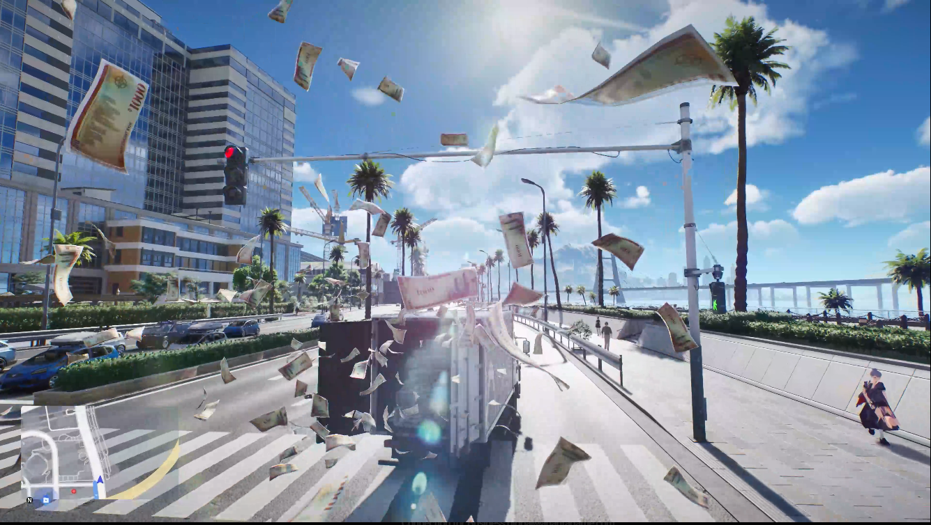 Ananta heist gameplay — urban setting contrasting with Genshin Impact fantasy